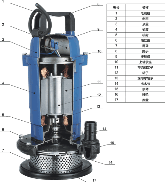 Q(D)X小型潜水泵结构图